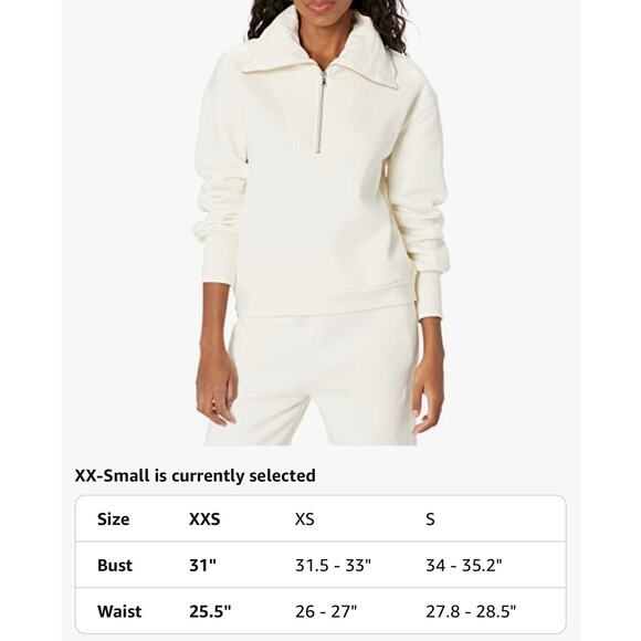 The Drop “Murphy” Half-Zip Sweatshirt | Cream | Size XS NWT - Picture 8 of 8